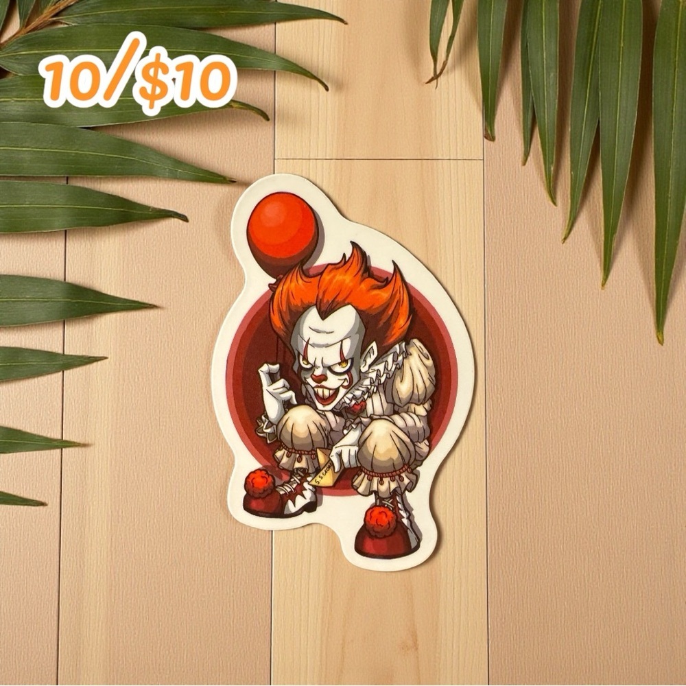Creepy Pennywise Sticker – 2 1/2” Glossy Vinyl
